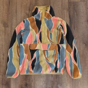 Billabong Women's Small Adventure Division Mock Neck Fleece Sweater Colorful